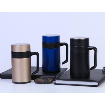 304不鏽鋼帶手柄商務保溫杯400ml 